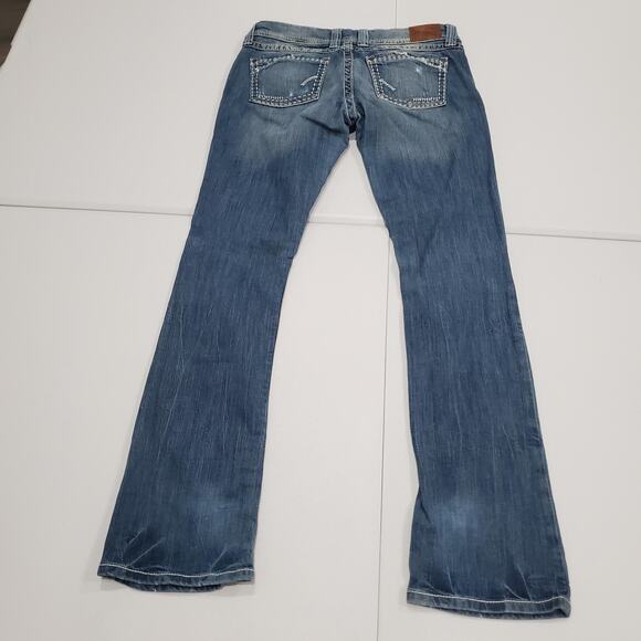 Y2K BKE Stella Jeans Low Rise Womens 30L Long Blue Slim Boot Bootcut Distressed - Picture 3 of 13